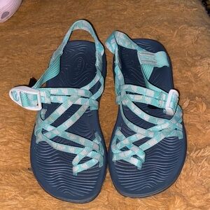 Chaco Mint and White Sandals